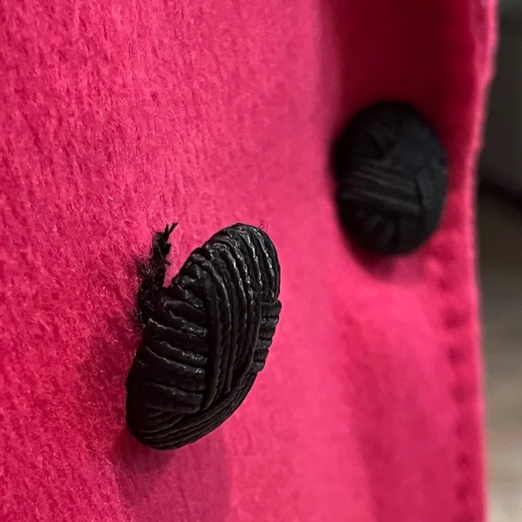 Rachel Zoe Peacoat Pink Wool Knee-Length Slit Pockets Button Closure size XS - Picture 7 of 13